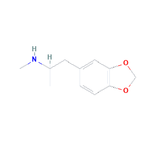 MDMA 2D molecular structure, C11H15NO2, PubChem CID 1615